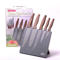 Набор ножей 6 предметов Kamille на магнитной подставке КМ 5046