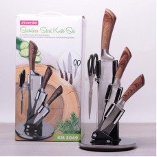 Набір ножів та ножиці на підставці 5 предметів Kamille 5049