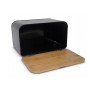 Хлібниця з нержавіючої сталі з відкидною кришкою з дерева Kamille KM-1116 - 36 см