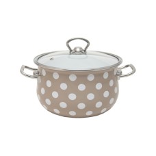 Кастрюля эмалированная INFINITY Горошек 2.1 литра