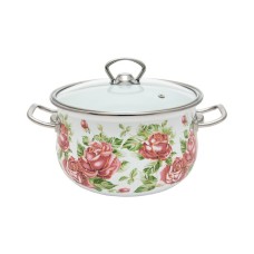 Кастрюля эмалированная INFINITY Троянда 6.5 литра