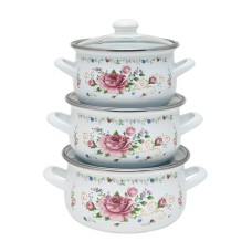 Набор эмалированных кастрюль INFINITY ROSE 6 предметов