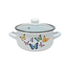 Кастрюля эмалированная INFINITY Butterflies 2.4 литра