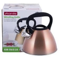 Чайник ( Польша) Kamille 3л из нержавеющей стали со свистком KM-0651