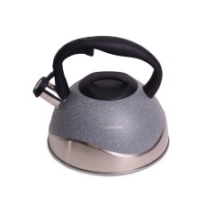 Чайник Kamille Серый  2,8л со свистком из нержавеющей стали для индукции и газа KM-0686 B