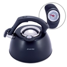 Чайник Kamille 3л из нержавеющей стали со свистком и термометром для индукции и газа KM-1077A