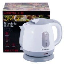 Електричний чайник Kamille 1л пластиковий (білий з сірим) KM-1719 B