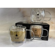 Набір чашок ARDESTO з подвійними стінками 2 шт 250 мл Animals (AR2625GHA)