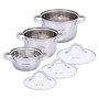Набор кастрюль 6 предметов (1л, 1.8л, 2.5л; ) из нержавеющей стали Kamille KM5628S
