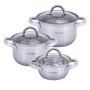 Набор кастрюль 6 предметов (1л, 1.8л, 2.5л; ) из нержавеющей стали Kamille KM5628S
