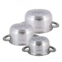 Набор кастрюль Kamille из нержавеющей стали 6 предметов для индукции и газа (1.0л, 1.5л, 2.0л) KM-4926