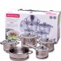 Набор посуды с пароваркой Kamille из нержавеющей стали 9 предметов  (2.1л, 2.9л, 3.9л, 6.5л) KM-4505S