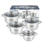 Набор кастрюль Ofenbach из нержавеющей стали 8 предмета для индукции и газа(1.1л, 1.7л, 2.4л, 3.4л) KM-100004