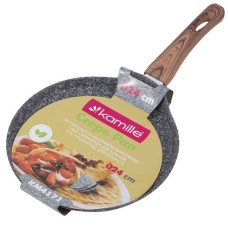 Сковорода блинная Kamille 24см с антипригарным покрытием Grey marble алюминий для индукции и газа KM-4171