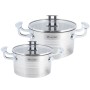 Набор кастрюль Kamille из нержавеющей стали 4 предмета для индукции и газа (1.7л, 2.4л) KM-5860