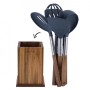 Набір кухонних приналежностей в дерев'яній підставці з нейлону Kamille KM-5034 (7 пр)