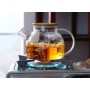 Стеклянный заварочный чайник 600мл для чая и кофе Ardesto с бамбуковой крышкой (AR3006GB)