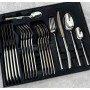 Набор столовых приборов Ardesto Black Mars Monza 24 предмета нержавеющая сталь (AR0724MS)