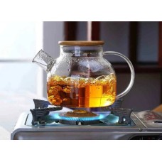 Скляний заварний чайник 800мл Ardesto з бамбуковою кришкою (AR3008GB)