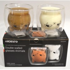 Набір склянок ARDESTO Animals з подвійними стінками, 200 мл, 2 шт AR2620AC