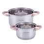 Набор кастрюль Kamille из нержавеющей стали 4 предмета для индукции и газа (1.5 л, 3.0 л) KM-4935