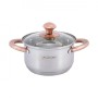 Набор кастрюль Kamille из нержавеющей стали 4 предмета для индукции и газа (1.5 л, 3.0 л) KM-4935