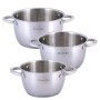 Набор посуды Kamille из нержавеющей стали 6 предмета для индукции и газа (1,5л, 2л, 3л) KM-4905