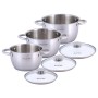 Набор посуды Kamille из нержавеющей стали 6 предмета для индукции и газа (1,5л, 2л, 3л) KM-4905