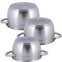 Набор посуды Kamille из нержавеющей стали 6 предмета для индукции и газа (1,5л, 2л, 3л) KM-4905