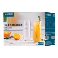 Набор стаканов высоких ARDESTO Gloria 315 мл, 6 шт, стекло AR2631GT