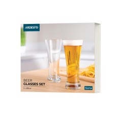 Набор стаканов для пива и не только смузи, коктейли тоже отлично ARDESTO Siena 380 мл, 2 шт, стекло AR2638BS