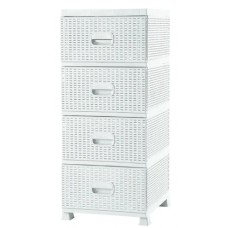 Комод VIOLET HOUSE 0357 Ротанг White 38*45*90 см