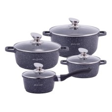 Набір кухонного посуду з мармуровим покриттям 9 предметів Kamille KM 4429