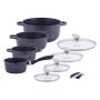 Набір кухонного посуду з мармуровим покриттям 9 предметів Kamille KM 4429