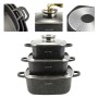 Набор посуды Kamille 7 предметов (20см, 24см., 28 см прихватки) из литого алюминия KM-4435