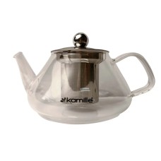 Чайник скляний вогнетривкий МОЖНА НА ГАЗ Kamille 450 мл зі знімним ситечком KM-0782 S