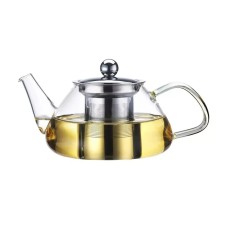 Скляний чайник вогнетривкий 1000 мл з ситечком Kamille KM-0782 L