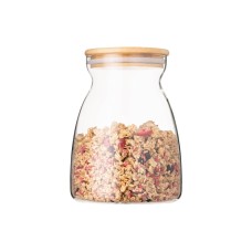 Банка для зберігання ARDESTO Fresh Hourglass 1100 мл, скло, бамбук AR1311BH