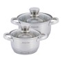 Набор посуды Kamille из нержавеющей стали 4 предмета для индукции и газа (1.5л, 2.0л) KM-4914