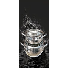 Набір кухонного посуду Kamille з нержавіючої сталі 4 предмета для індукції та газу (2.1л, 3.7л) KM-5910