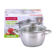 Кастрюля с крышкой Kamille 1.5л из нержавеющей стали KM-4900