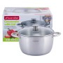 Кастрюля с крышкой Kamille 5.0л из нержавеющей стали и полыми ручками для индукции и газа KM-4903