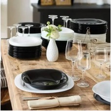 Набір 24 предмети столового посуду з бокалами Luminarc Carine Black&White N1479/1