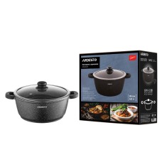 Кастрюля со стеклянной крышкой ARDESTO Gemini Anzio, (26 см), 5 л, алюминий, черный AR2454GE
