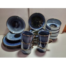 Темна ніч колір Сервізу Ardesto Andria 26 предметів синьо-сірий (на 6 персон)