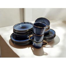 Темна ніч колір Сервізу Ardesto Andria 30 предметів синьо-сірий (на 6 персон)