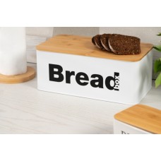 Хлебница с доской-крышкой ARDESTO Midori 33х18х13см, металл, бамбук, белый AR0912WB