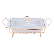 Золотий керамічний мармит 1.3 літра прямокутний KM-6416