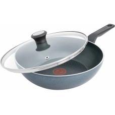 Сковорода ВОК Tefal Generous Cook, 28см, алюміній, бакеліт, скло, чорний