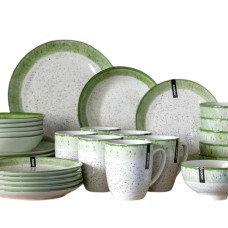 Сервиз Ardesto Siena 12 предметов SWG бело-зелёный